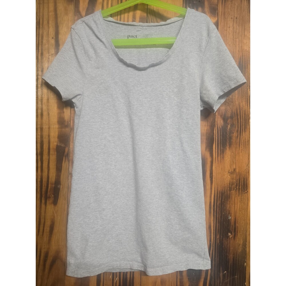 Pact Organic Cotton Women's Gray Short Sleeve Tshirt, Small